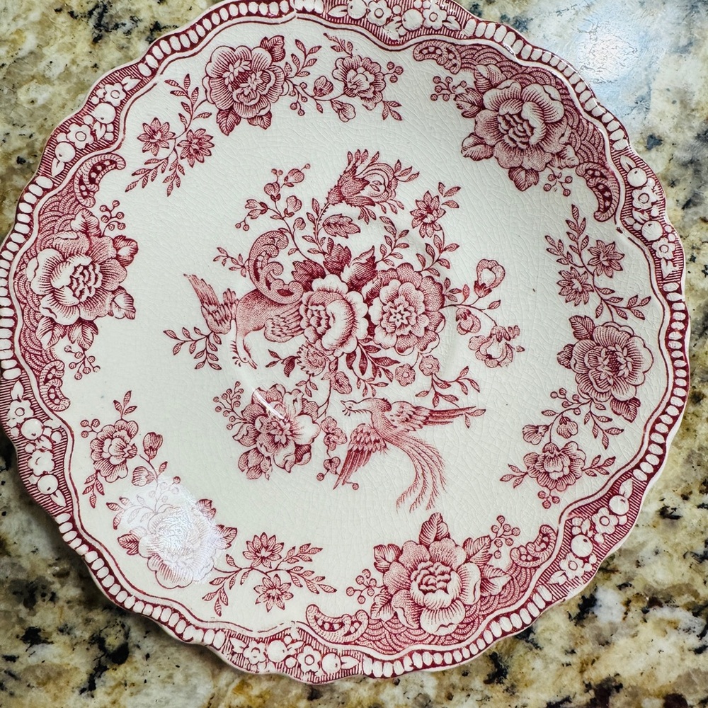 Vintage English Crown Ducal Cups and Saucers with Bird Motif